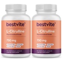 BESTVITE L-Citrulline 750 mg per capsule (240 Vegetarische capsules) (120 x 2) - Geen stearates - Geen Silica - Geen fillers - Niet GGO - Glutenvrij - Veganistisch