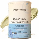 Poudre de protéines et de superaliments à base de plantes vivantes, originale, non aromatisée. Poudre de protéines organiques, végétalien, non laitière, non-OGM, sans gluten, sans sucre, mélange de boissons kéto parfaites (2 lb)