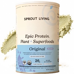 Sprout Living Plant Based Protein & Superfoods Powder, Original, Unflavored 