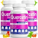 (3 Pack) Quercetine Gummies by BioVitalica - Quercetine with Bromelaine Vitamin C and Zink & Elderberry + Vitamin D3-5 in 1 Immune Support - Zink Quercetine 750 mg for Kids and Adults