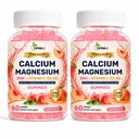Calcium Citrate Gummies with Vitamin D3 K2, Magnesium & Zinc – 6-in-1 Calcium Supplement for Women & Men – Bone & Daily Wellness Support, Peach Flavor, 120 Gummies