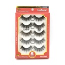 Laflare 3D Cashmere False Eyelashes Multipack, Ultra Soft, Glam, Luxurious, Cruelty-Free, Reusable, Fake Eyelashes 5 Pairs Value Pack (404X5P)