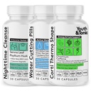 Discipline alimentaire jeunesse et tonique pour manger, nettoyer, détox et soutenir l'énergie – Poids de l'eau, Gut Cleanse et CortiThermo forme pour le métabolisme, perte de fluides corporels, briser le plateau, 90 pilules