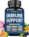 StrongVit Immune Support Supplement 12 in 1 Complex with Vitamin C, D3, Zinc, Echinacea, Elderberry, Ginger, Turmeric. Immune Defend for Men & Women, Non-GMO, Gluten-Free, Vegan, USA (120 Capsules)