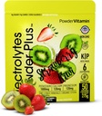 Electrolytes Powder Plus (50 porties), 0 Calorie Keto, 0 Suiker, Geen Maltodextrine,1000mg Kalium,120mg Calcium,120mg Magnesium, Hydratatiepoeder (50 porties, Aardbei Kiwi)