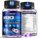 Multivitamin Gummies for Men 50+ - Sugar Free Gummies with Methylated B-Vitamins, Omega-3 DHA, CoQ10 & Probiotics - Supports Healthy Memory, Energy, Immunity & Digestion - 60 Gummies (30-Day Supply)
