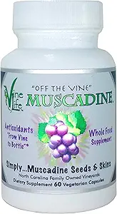 VineLife Muscadine Grape Seed & Skin 650mg - 60 Veggie Capsules - Antioxidant Superfood - 1300mg per portie - Natural Resveratrol