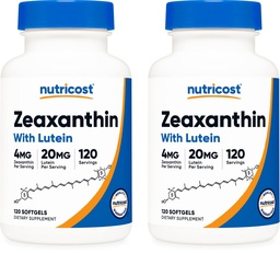Nutricost Zeaxanthin with Lutein 20mg, 120 Softgels - Potent, Non-GMO, Gluten Free (Pack of 2)