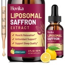 Liposomal Saffron Supplements - 88.5mg Saffron Extract Liquid Drops with L-Theanine, Chamomile, Vitamin C, B6, B12 & D3 for Antioxidant, Immune, Mood, Energy, Focus & Sleep - 2 Fl Oz Lemon Flavor