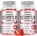 36-In-1 Liposomal Vitamin B Complex Gummies，Contains B1, B2, B3, B4, B5, B6, B7, B8, B9, B12, Vitamin C, D3, K2, Calcium, Magnesium, Zinc for Energy, Brain, Immune, Skin and Heart Support，Women & Men