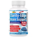 Clarity Edge Brain Supplement for Focus, Memory, Mental Clarity, Cognitive Support and Concentration with Phosphatidylserine Supplement & L-Tyrosine for Adults 60 Capsules