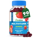 Gommies multivitamines sans sucre biologique avec vitamine de fer A, C, D, E, Niacine, B6, Folate, B12, Biotine, Acide pantothénique, Zinc