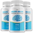(3 Pack) Neuro Brain and Focus Supplement, Neuro Brain Memory Focus and Cognitive Support, Neuro Brain Pills Nootropic NeuroBrain to Boost Memor, Neuro Brain Vitamin (60 Capsules)
