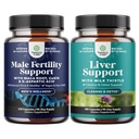 Bundle of Fertility Supplement with CoQ10 Maca Root Methyl Folate & D-Aspartic Acid & Liver Cleanse Detox & Repair - Silymarin Milk Thistle with Dandelion Root Choline Beetroot & Artichoke Extract
