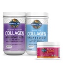 Garden of Life Collagen Beets Bundle: Multi-Sourced Collagen Hyaluronic Acid Unflavored, 12 Servings + Organic Beets Detox Cranberry Pomegranate, 30 Servings + Collagen Peptides Powder, 14 Servings