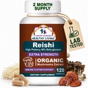 CANCEER WETENSCHAPPEN Reishi Wellness Mushroom Supplement Capsules, USDA Certified Organic Paddestoelen Extract, Extra sterkte 1500 mg, Hoge sterkte 40% Beta-Glucans, Immune Support, Anti-aging, 120 Capsules