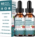 (2 Pack) Glucosamine Chondroïtine MSM gouttes liquides - Supplément de soutien articulaire extra-fort avec Elderberry, Boswelia, Bromelain, acide hyaluronique - Support immunitaire antioxydant pour adultes, hommes et femmes