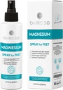 Magnesium Spray for Feet - With Castor Oil- Topical Foot Application for Women, Men, Kids and Adults - Extra Strength with Magnesium Chloride for Leg Spasms, Muscle Cramps and Restless Legs