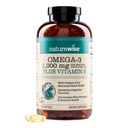 NatureWise Extra-sterke Omega 3 Visoliesupplement - 1000mg per portie - 600 EPA & 400 DHA en vitamine E - Ondersteuning voor hart- en hersenengezondheid - Citroensmaak, GGO-vrij - 360 Softgels[6-maandvoorraad]
