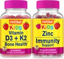 WellYeah Vitamine D3+K2 Kids + Zink Kids 15mg, Gummies Bundle - Grote Proeverij, Vitamine Supplement, Glutenvrij, GGO-vrij, Kauwgom