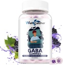 Supplément GABA Gummies 500mg: Supplément GABA L-théanine à croquer Gummies pour adultes Enfants Non Melatonine Aide au sommeil Esprit calme avec 5-HTP pour le stress Zzz Meilleur sucre sans saveur de raisin 60CT