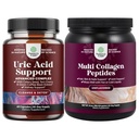 Bundle of Green Coffee Bean Extract for Uric Acid Cleanse & Detox with Turmeric, Tart Cherry & Celery Seed and Multi Collagen Protein Powder - Keto Hydrolyzed Collagen Peptides for Hair Skin & Nails