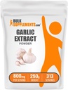 BulkSupplements.com Knoflook Extract Poeder - Knoflooksupplement, kruidensupplement, Allium Sativum - Kruidenvrij, 800mg per portie, 250g (8.8 oz) (verpakking van 1)