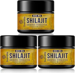 800mg Shilajit Supplement-Shilajit Pure Himalaya Organic Shilajit Resin with Maximum Potency,Original from Himalaya with 85+Trace Minerals & Fulvic Acid for Focus & Energy,Immunity,3 Packs