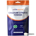 Vitamatic Calcium Citrate Powder – 3000 mg per Serving, Provides 720 mg Elemental Calcium, 500 g (17.6 oz), Unflavored, Dietary Supplement