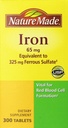 Nature Made Iron 65mg, equivalent aan 325 mg Ferrous Sulfate - 300 tabletten