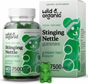 Wild & Organic Stingling Nettle Root Gummies 7500mg - Urinaire Tract Support Supplement voor mannen en vrouwen met Stinging Nettle Root Extract - 60 Vegan, Non-GMO Gummies