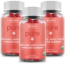 WellPath Pure Organic Apple Cider Vinegar Gummies from The Mother (3 Pack) - Made with Ginger for Gut Health Vegan, Non-GMO, 180 Ct