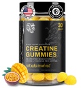 Creatine Gummies, 5g of Creatine Monohydrate, L-Theanine, Non-GMO, Vegan - Build Muscle & Boost Recovery for Men & Women, Made in USA (30 Servings, Sour Mango Passionfruit)