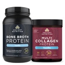 Oude voeding Bone Broth Proteïne Poeder, Vanille, 40 Servers + Multi Collageen Proteïne Poeder, Vanille, 60 Servers