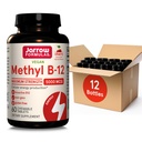 Jarrow Formules Maximale sterkte Methyl B-12 5000 mcg, Dieetsupplement voor Cellular Energy Production and Brain Health Support, 60 Cherry-Flavored Chewable Tablets, 60 Day Supply, Pack van 12