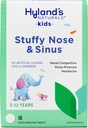 Hyland's Kids Comprimés de nez et de sinus farcis, Médecine froide pour les enfants de 2 ans et plus, Relief des maux de tête et désinfectants nasaux, Comprimés à dissolution rapide, 50 comtes