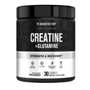 Ge Jacked Factory Creatine + Glutamine - Creatine Supplement met L-Glutamine voor spierherstel, spiergroei, verhoogde kracht, verbeterde energie-output, en Gut Health - 30 Servers, Unflavored