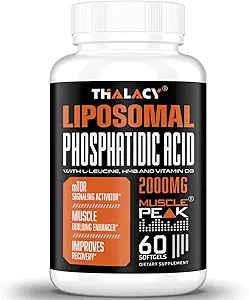 2000mg Liposomal Fosfatidic Acid Muscle Builder (PA), High Absorptie Muscle Building Supplements for Men & Women Muscle Gainer, mTOR Protein Synthesis & Lean Muscle, Strength, 6 Pack
