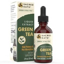 Gouttes d'extrait liquide de thé vert - Supplément de support immunitaire (antioxydants et polyphénols). Il favorise l'énergie douce. Ingrédients organiques, sans OGM, sans alcool et sans gluten (non aromatisés)