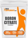 BulkSupplements.com Boron Citrate Powder - Boron Supplement voor mannen & vrouwen, Food Grade - voor Bones & Joints Support, 100mg per Serving, 250g (Pack of 1)