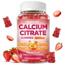 Calcium Citrate Gummies - 1200mg Calcium Gummies Supplements for Women & Men with Vitamin D3, K2, Magnesium, Zinc High Absorption for Bone, Muscle & Immune Support, Strawberry Flavor, 60 Count