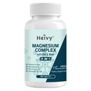 Heivy Magnesium Complex, Magnesium Glycinate, Citraat, Malaat, Oxide, Gluconaat met Zink en Vitamine D3, Magnesium Supplement voor Spier, Zenuw, Hart, Botondersteuning, Hoge Absorptie, 90 Tabletten