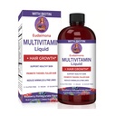 Liquid Multivitamin + Hair Growth | Biotin 10000mcg | Support Healthy Skin,Promote Thicker,Fuller Hair,Reduce Wrinkles & Fine Lines | uitable for Ages 18+ | 15.22 Fl Oz (Blueberry Pomegranate Flavor)