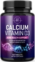 Calciumsupplement 1200 mg - met vitamine D3 voor de beste absorptie - Ondersteunt Immune Health, Bones & Teeth - Natural Calcium Carbonate + 1600 IE D3 - Gebotteld in de VS voor vrouwen & mannen - 120 tabletten