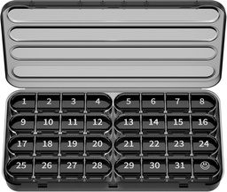 Zoksi maandelijkse pil Organisator 1 keer per dag, 30 dagen pil Box Organisator, een maand pil geval voor reizen, 31 dagen dagelijkse medicatie container voor vitamines, supplement & medicatie [zwart]