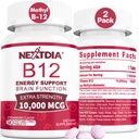 B12 Vitamines 10 000 mcg, Vitamine méthylée B12 Sublingual - Energy Boost, Focus, Métabolisme et soutien à la santé du cerveau, Système immunitaire, Dissolve rapide, Saveur de fraise naturelle, 180 portions