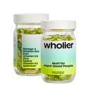 wholier Plant Based Multivitamine Vegan Omega-3 DHA EPA, Vitamine D, B12, Zink, Vitamine K2, IJzer, Jodium, Selenium. 60 Tellen (30 dagen levering) Glazen fles