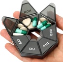 Pillen Organisator, Pillendoos, Kleine Pillen Case, Medicine Pillen Organisator 1 Tijd per dag, Weekly Pillen Organisator, Pillencontainer, Pillenhouder, Dagelijkse Pillen Organisator Reizen Pillen Organisator 7 Dag (Zwart)