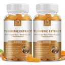 (2 Pack) Turmeric Curcumin with Black Pepper and Ginger Root, High Absorption Ultra Potent Turmeric Supplement for Joint Health & Digestion, Raspberry Flavor, 120 Count, 60 Days Supply
