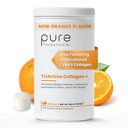 Pure Therapro Rx TriActive Collagen Plus, Collagen Powder for Hair, Skin, Nails, Bones & Joints, Hydrolyzed Collagen Powder w/Patented Peptides, Unflavored Multi Collagen Protein Powder (Orange)